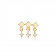 Gold Kyoto Opal Drop Sparkle Barbell Single Earring