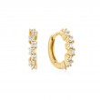 Gold Sparkle Cluster Huggie Hoop Earrings