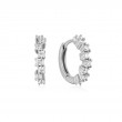 Silver Sparkle Cluster Huggie Hoop Earrings