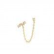 Gold Celestial Drop Chain Barbell Single Earring