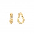 Gold Twist Huggie Hoop Earrings