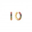 Gold Rainbow Huggie Hoop Earrings