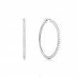 Silver Pavé Hoop Earrings