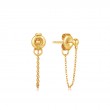 14KT GOLD CHAIN DROP STUD EARRINGS