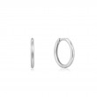 14KT WHITE GOLD HUGGIE HOOP EARRINGS