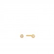 14KT GOLD BEZEL NATURAL DIAMOND STUD EARRINGS