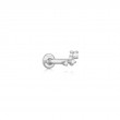 14KT WHITE GOLD STARGAZER TRIPLE Natural DIAMOND SINGLE LABRET EARRING