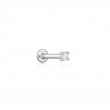 14KT WHITE GOLD STARGAZER Natural DIAMOND SINGLE LABRET EARRING