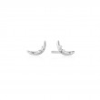 14KT WHITE GOLD STARGAZER Natural DIAMOND MOON STUD EARRINGS