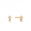 14KT GOLD PEARL AND WHITE SAPPHIRE STUD EARRINGS