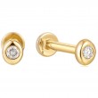 14KT Gold Magma Single Natural Diamond Labret Earring