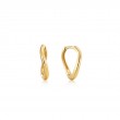 14KT Gold Magma Huggie Hoop Earrings