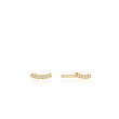 14KT Gold Magma Natural Diamond Curve Stud Earrings