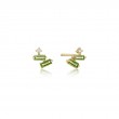 14KT Gold White Sapphire Climber Single Stud Earring