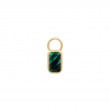 Gold Faceted Green Earring Charm