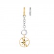 Gold Celestial Sphere Charm Oval Hoop Earrings