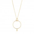 Texture Double Circle Pendant Necklace