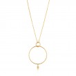 Texture Double Circle Pendant Necklace