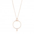 Texture Double Circle Pendant Necklace