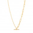 MIXED LINK T-BAR NECKLACE