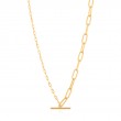 MIXED LINK T-BAR NECKLACE