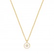 OPTIC WHITE ENAMEL DISC GOLD NECKLACE