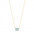 POWDER BLUE ENAMEL EMBLEM GOLD NECKLACE