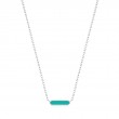 TEAL ENAMEL BAR SILVER NECKLACE