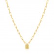 Gold Chunky Chain Padlock Necklace