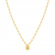 Gold Chunky Chain Padlock Necklace