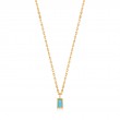 GOLD TURQUOISE DROP PENDANT NECKLACE