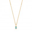 GOLD TURQUOISE DROP PENDANT NECKLACE