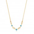 GOLD TURQUOISE LINK NECKLACE