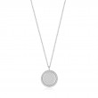 SILVER ROPE DISC NECKLACE