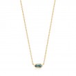 TEAL SPARKLE EMBLEM CHAIN NECKLACE