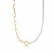 Pearl Chunky Link Chain Necklace