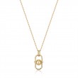 Gold Orb Link Drop Pendant Necklace