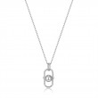 Silver Orb Link Drop Pendant Necklace