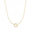 Gold Mini Link Charm Chain Connector Necklace