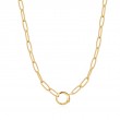 Gold Link Charm Chain Connector Necklace