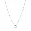 Silver Shimmer Chain Charm Connector Necklace