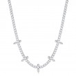 Silver Curb Chain Sparkle Point Necklace