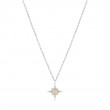14KT WHITE GOLD OPAL AND WHITE SAPPHIRE STAR NECKLACE