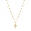14KT GOLD OPAL AND WHITE SAPPHIRE STAR NECKLACE