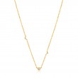 14KT GOLD TRIPLE NATURAL DIAMOND NECKLACE