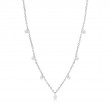 14KT WHITE GOLD MIXED DISC NECKLACE