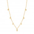 14KT GOLD MIXED DISC NECKLACE