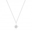 14KT WHITE GOLD SUNBURST NATURAL DIAMOND NECKLACE