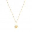 14KT GOLD SUNBURST NATURAL DIAMOND NECKLACE