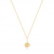 14KT GOLD SUNBURST NATURAL DIAMOND NECKLACE